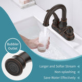 Oil Rubbed Bronze Bathroom Faucet with 2-Handle and 360 Degree Rotating Spout, Crescent Moon Style T3177P277488