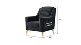 Melody Modern Contemporary Velvet Fabric Upholstered Chair made with Wood & Iron in Black B009P294760