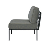 Grey and Black Patio Chair with Metal with Loose Back B062P209336