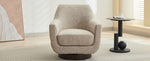 ZUN U-shaped Fully Assembled Swivel Chair Linen Accent Chair Armchair Round Barrel Chair for Living Room WF324396AAC