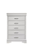 ZUN Modern 5 Drawers Chest made with Wood in White 733569342808