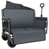 3-in-1 Convertible Folding Wagon Cart with Bench Seat & Storage - 500lbs Heavy-Duty Utility Wagon, W2932P312717