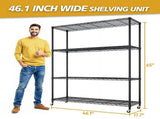 Heavy Duty Shelves 46.06" W Wire Shelving Unit with Wheels 800LBS NSF Metal Shelves for 80943192