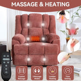 Dual Motor Heat Massage Infinite Position Up to 350 LBS Electric Power Lift Recliners with W3224P288311