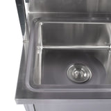 39.4in Stainless Steel Utility Sink Set, Single Bowl Commercial Sink w/ Shelves Single Bowl Sink for 91301593