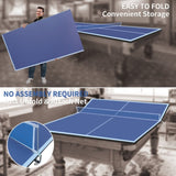 9ft Blue Mid-Size Ping Pong Conversion Top Foldable & Portable Table Tennis Table Top for Indoor W1408P262532