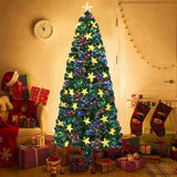 6ft Pre-lit Artificial Christmas Tree, Spruce Tree with Color-Changing Fiber Optic Lights, 185 Warm 26985925