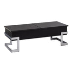 ZUN Black High Gloss and Chrome Coffee Table with Lift Top B062P181356