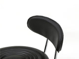 Round Shape Adjustable Salon Stool with Back and Line Black 29871662