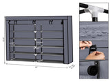 7 Tiers Portable Shoe Rack Closet Fabric Cover Shoe Storage Organizer Cabinet Gray 69880687