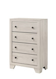 1pc Rustic Four Drawers Storage Tall Chest White Wash Finish Wooden Bedroom Furniture B011P332215
