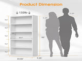 5-Tier Bookshelves with Adjustable Shelves, Floor Standing Bookcase for Home & Office Storage, White 99615046