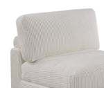 ZUN Living Room Furniture Armless Chair Beige Wide-Welt Corduroy 1pc Armless Chair Soft Cushion Wood B011P182988