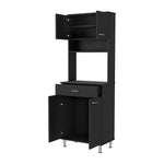 ZUN Bay Area Pantry, Two Door Cabinets, One Drawer, Four Adjustable Metal Legs B128P148663