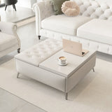 35 inch Wide Square storage benches Coffee Table with Lift Top Oversized Storage Ottoman in W1170P269768