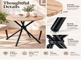 31.5 in Round Dining Table for 2-4, Small Space Kitchen Table with Metal Legs, Natural Oak 99460340