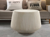 Off-White Magnesium Oxide Fluted Tapered Side Table 16.54" Top Diameter Round End Table W5351P456829