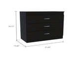 Bethage 3-Drawer Dresser Black Wengue B06280071