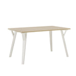 ZUN Alwynn Contemporary Rectangular Dining Table, White and Natural Wood T2574P165159