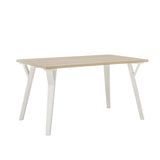 ZUN Alwynn Contemporary Rectangular Dining Table, White and Natural Wood T2574P165159