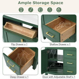 30-Inch Green Bathroom Vanity with Ceramic Sink and Ample Storage - Ideal Choice for Small Bathrooms WF324690AAF