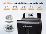 60 Paper Shredder, 60-Sheets Auto Feed Micro-Cut Paper Shredder, 6-Sheet Home Office Heavy Duty 12877263