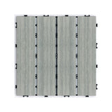 Patio Floor Tiles Pack of 11 WPC Wood-Plastic Composite Patio Deck Tiles DIY Interlocking Decking W206P201285