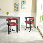 ZUN House Hold Bar Set of 1, Modern Bar Stool with Back, Black Metal Frames, Upholstered Bar W1588P207648