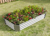 Metal Raised Garden Bed, Rectangle Raised Planter 421ft for Flowers Plants, Vegetables Herb Silver 12226437