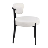 ZUN Woker Furniture Dining Chairs Set of 2 Round Upholstered Boucle Dining Room Chairs Mid-Century W1567P147204