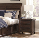 Classic Brown Finish 1pc Nightstand of 3x Drawers Mango Veneer Wood Transitional Bedroom Furniture B01158292