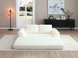 2-in-1 Folding Convertible Sofa Bed, Modern Corduroy Sleeper Couch with 2*pillows, Futon Modular W1117P415675