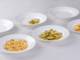 White Dinner Plates Set of 6, 9 Inch Salad Serving Modern Round Dishes - Dishwasher, Microwave, Oven 63559790