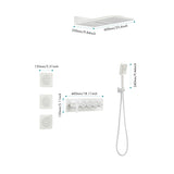 Wall Mounted Waterfall Rain Shower System With 3 Body Sprays & Handheld Shower W92864237