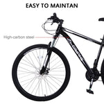 ZUN CamPingSurvivals 29in 21 Speed Load Bearing 150kg High Carbon Steel Mountain Bike Black 89131458