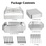 42-Piece Complete Disposable Chafing Dish Set - Includes 6 Half-Size Pans & Lids, 6 Full-Size Pans, 01111181