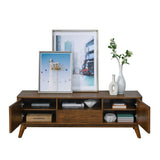 ZUN Mid Century Modern Fluted TV Stand for 65 inch TV, Entertainment Center with Storage, Farmhouse Wood W1801P195690