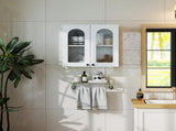 Wall Cabinet,Arched Glass door Display Wall Mounted Cabinet, Floating Cabinet with inadjustable W331P379951