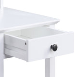 ZUN White 3-shelf Side Table with USB Charging Dock B062P186479