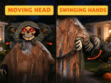 5.7FT Halloween Animated Grim Reaper Decoration, Sound Activated Moving Head & Swinging Hands, Scary 47866860