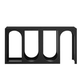 U_STYLE Modular Entryway Console Table with Rectangular Exterior and Curved Interior Design for N711P188169B