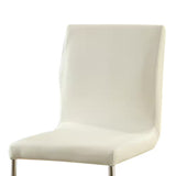 Modern Elegance White Color Leatherette 2pcs Dining Chairs Chrome Metal Legs Dining Room Side Chairs B011P178974