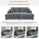 86.5" Oversized Loveseat Chaise Lounge Sectional Sofa Bed Corduroy Sleeper Sofa with USB Ports , N719P232602R