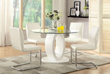 Modern Elegance White Color Leatherette 2pcs Dining Chairs Chrome Metal Legs Dining Room Side Chairs B011P178974
