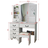 ZUN Fashion Vanity Desk with Mirror and Lights for Makeup, Vanity Mirror with Lights and Table Set with 27479800