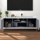 47 Inch Mirror TV Media Console with Diamond Glass Doors, Dual Door Design with Open Storage Space, W1445P299045