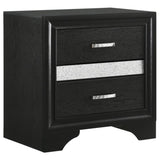 Black 2-drawer Nightstand with Hidden Jewelry Tray B062P145652