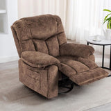 ZUN Swivel and Rocking Recliner Chair with Massage and Heating Bonded Leather Sofa W1403P172917