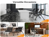 1 Pack Stackable Conference Room Chairs with Wheels, Folding Office Chair with Rebound Back, Padded 56646231