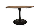 31.5" Walnut color Round Dining Table, Tulip Table Kitchen Dining Table 2-4 People with MDF Table W2189131851